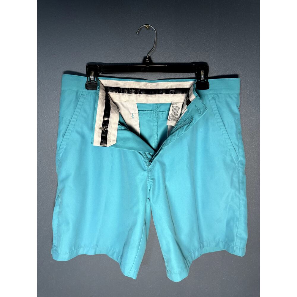 Callaway V Mens Flat Front Teal Blue 5-Pocket Golf Short Pant NWOT - Size 34W - Picture 4 of 12